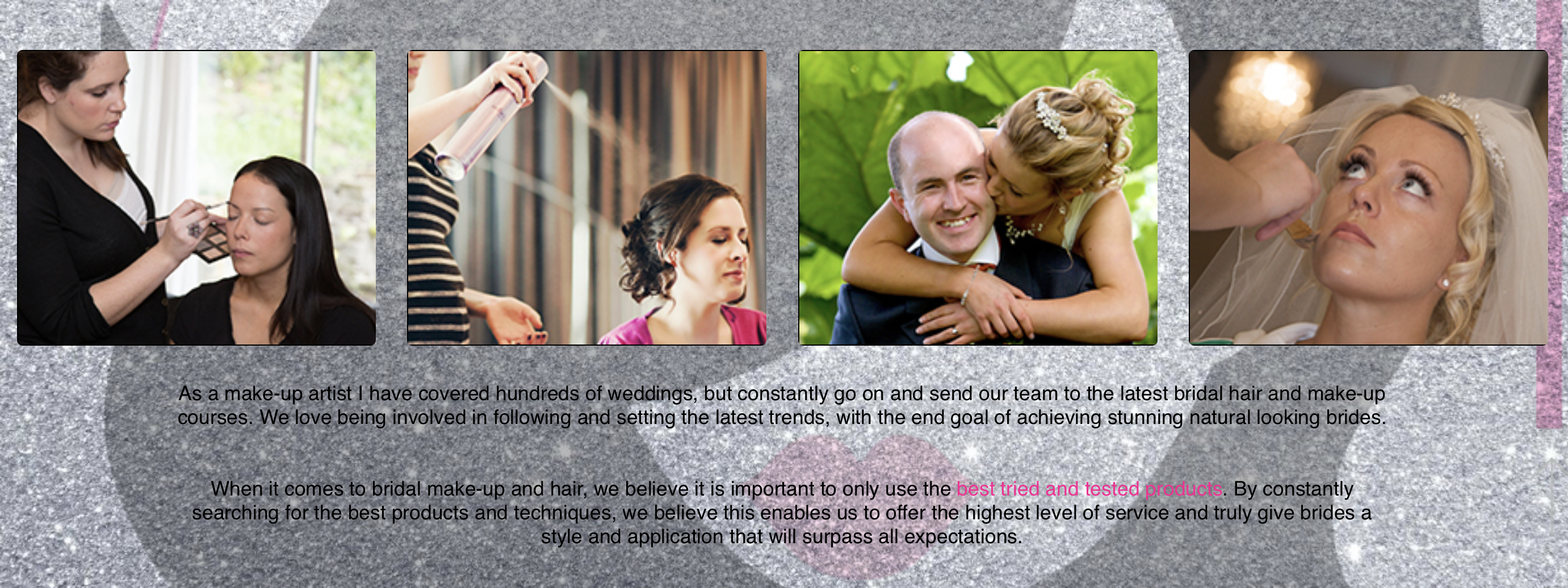 Original K Fuller website section showing Kirsty at work and bridal photographs